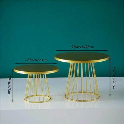2Pcs Metal Cake Stands,8/10 Inch Pillar Style Cupcake