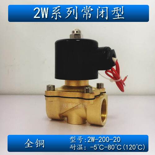 6分电磁阀DN20 220V水阀 2W-200-20 全铜 水管电磁阀 水阀气阀