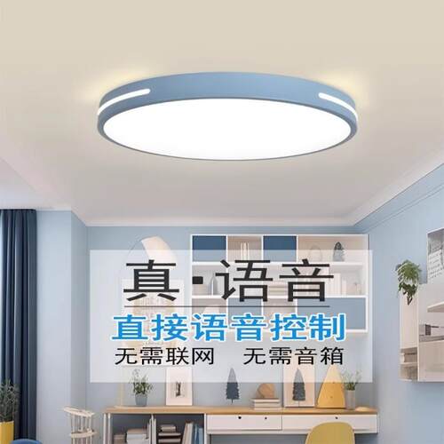 2026吸顶灯圆形卧室灯简约现代主卧语音房间灯客厅书房阳台灯具