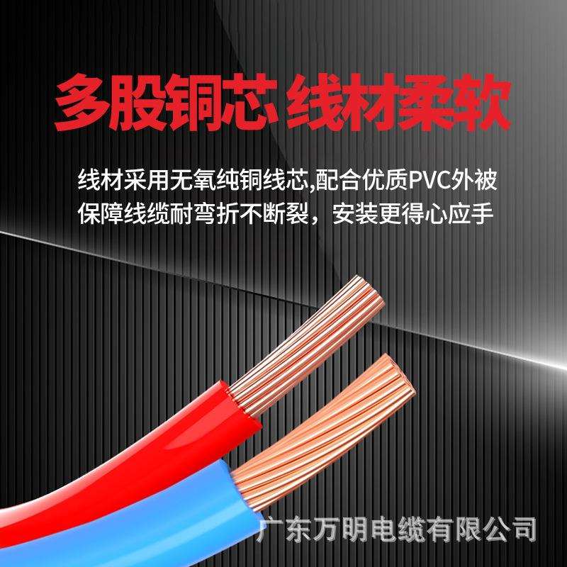 广东珠江BVR电线国标家装家用阻燃铜芯1.5 2.5 4平方多股软线电线