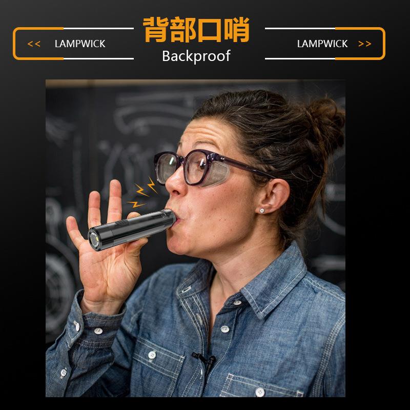 新款直销跨境户外超小迷你手电钥匙扣灯多功能露营灯应急口哨灯随