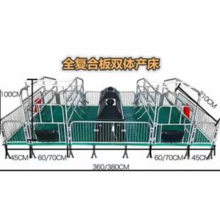 母猪产床复合板铸铁梁双体产床仔猪分娩床产保一体产床养殖设备