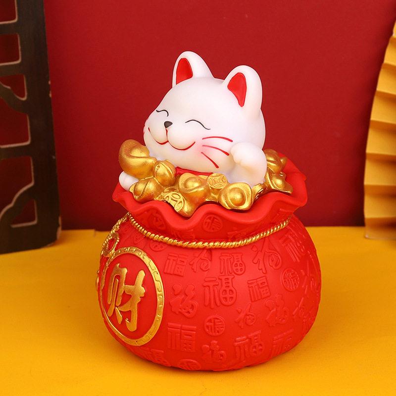 龙财年喜庆福袋招猫存钱容家年居装饰品大量储蓄新礼品.
