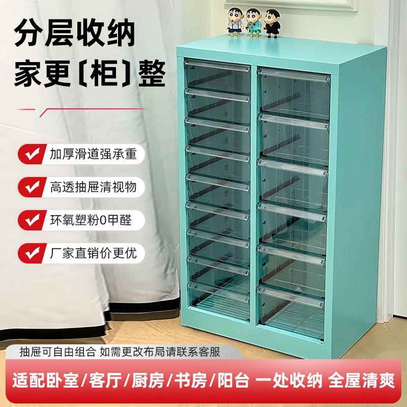 a4美甲收纳柜平底抽屉式甲油胶文件柜彩妆烘焙杂物整理家用钢制柜