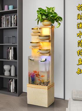 泉水摆件假山鱼缸喷水景落地居家客内加湿器63963645入流户招财厅