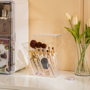 化妆刷收纳筒亚克力口红架分格眼影眉刷粉底刷置物架大容量笔刷桶