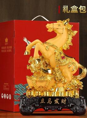 a32马年吉祥生肖马绒沙金工艺礼品摆饰汽车摆件 马到成功五福金马
