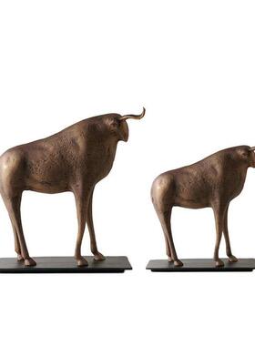 印度进口铝制古牛式骏马tb-98434复祥雕塑摆件样板间玄中关抽象扇