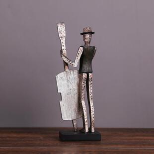 美式 创意办公室摆设样板房书柜 乐队物雕CF116055像萨克斯摆件软装