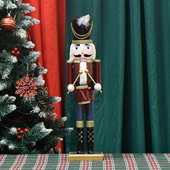 20inch现货50CM红身蓝脚鼓兵胡桃夹子士兵送礼欧式 木质工艺品