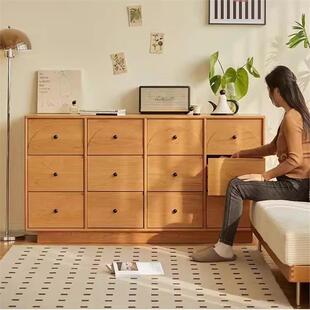 北欧实木十二斗柜樱桃木卧室床尾落地餐边柜房间大容量储物收纳柜