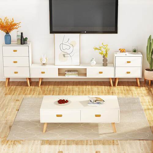 全实木合几电视组柜小户茶型简约现代家用储物柜客XPL厅出租屋茶 - 封面