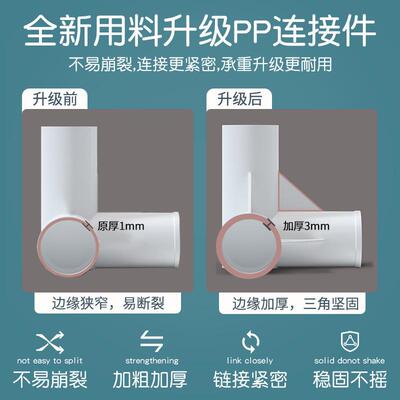 衣柜布易家用卧室简组装布衣柜出租房钢经管加粗加固VXE艺济型收