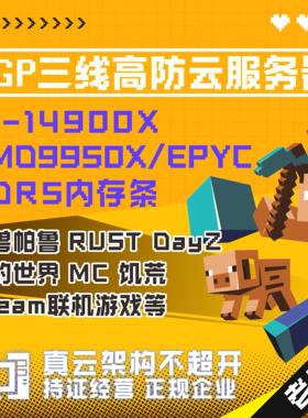 BGP多线I9-14900K/9950X Minecraft MC我的世界游戏 云服务器 vps