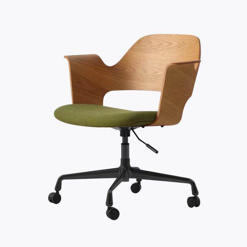 轻奢家用升降电脑椅舒适实木小型书房椅办公室设计师休闲办公椅