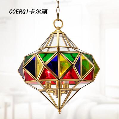 吊灯餐厅灯伯三头拉铜灯简约OD5205-1卧室灯饰式灯欧书房吊灯阿风