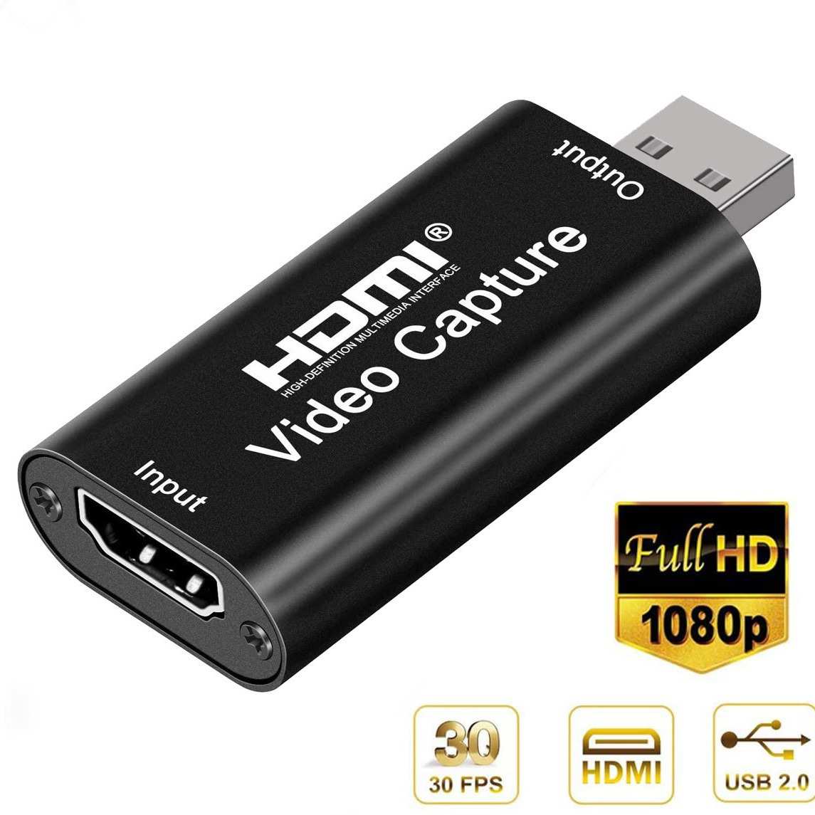 HDMI转USB 2.0视频采集卡1080P高清录像机游戏视频实时流采集直播