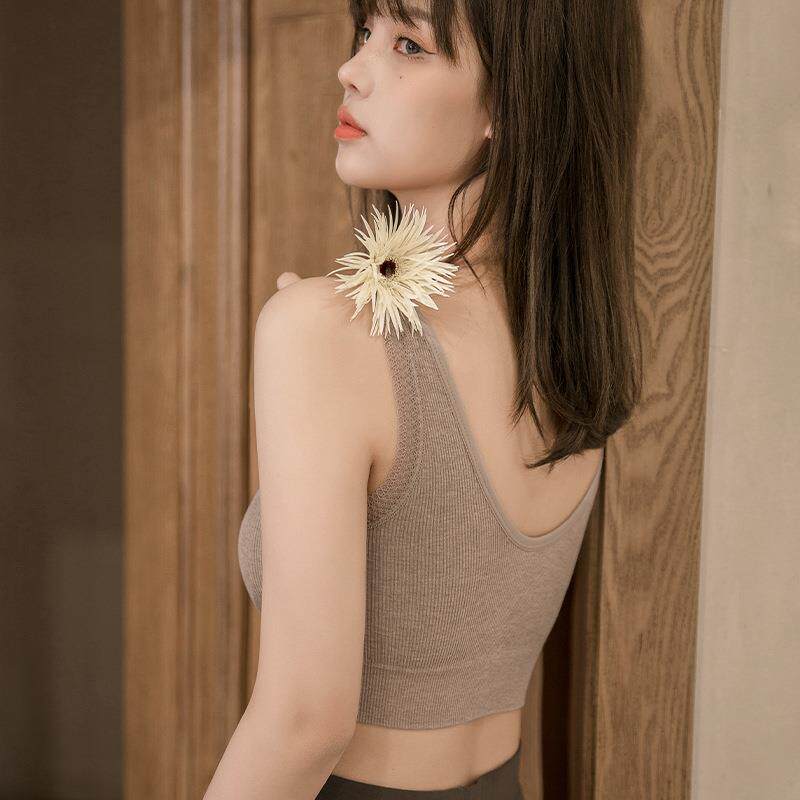 新款直销早春蕾丝V领大弹力棉质裹胸打底吊带大U美背心舒适少女内