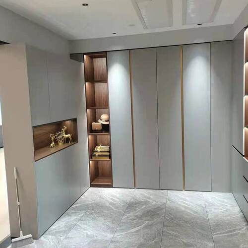 走入式衣柜定制家用卧室简约现代轻奢开 放式衣帽间全屋定做收纳