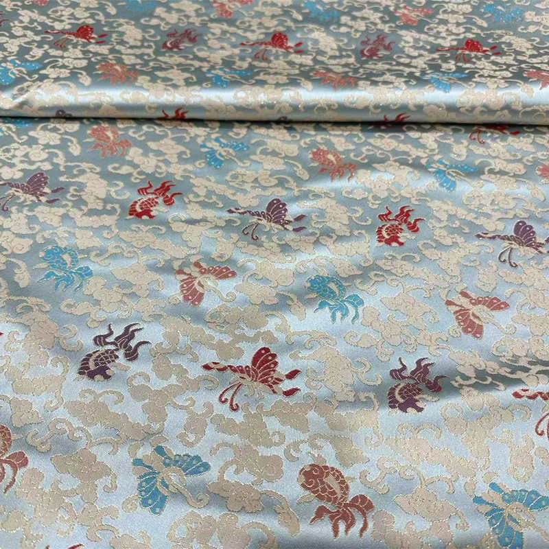 金鱼仿外套汉服服装旗袍布料国风女装新马甲织锦缎面蝴蝶中式宋锦