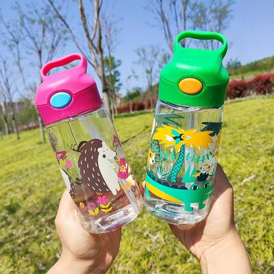 450ml Kids Water Bottle With Straw BPA Free Children Drinkin