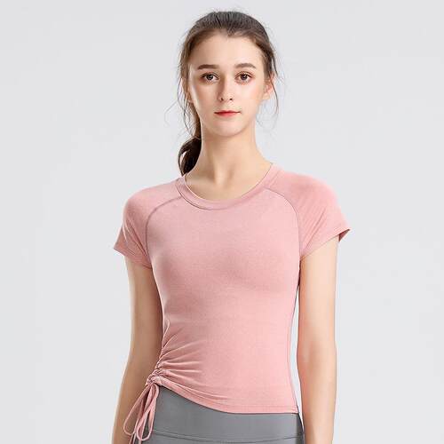 Yoga suit top for women running fitness short sleeved