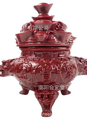 朱砂聚宝盆摆件元宝貔貅聚宝盆玄关办公室装饰礼品直播