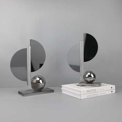 欧式轻奢圆球船帆几何水晶摆件玄关客厅酒店办公室样板房家居饰品