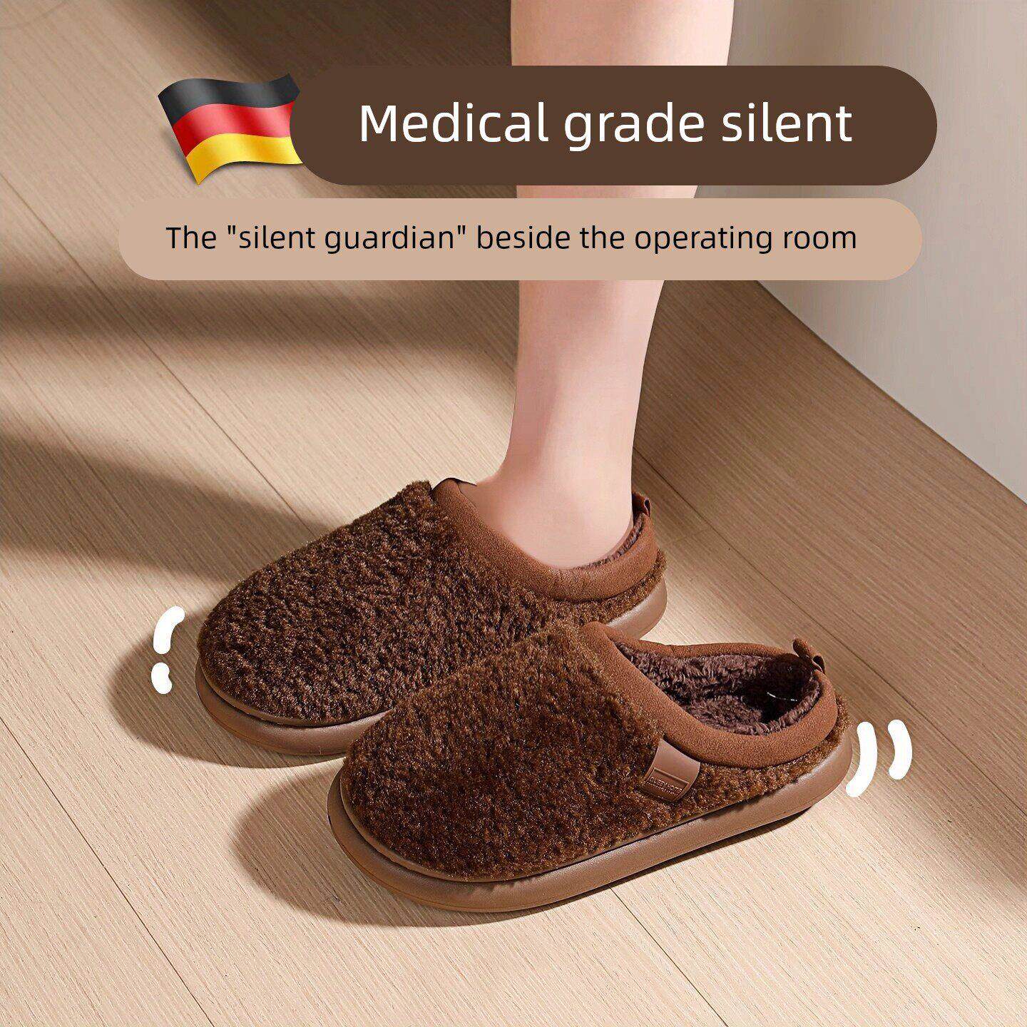 德国手术室静音棉拖鞋男冬防滑厚底抗菌防臭2025新款医护士棉拖女