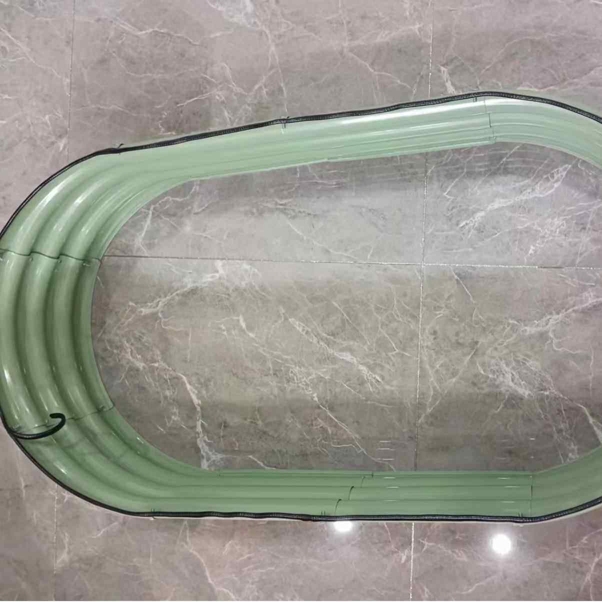 平台椭圆形镀锌板花园床尺寸120x60x29金属花盆种植箱