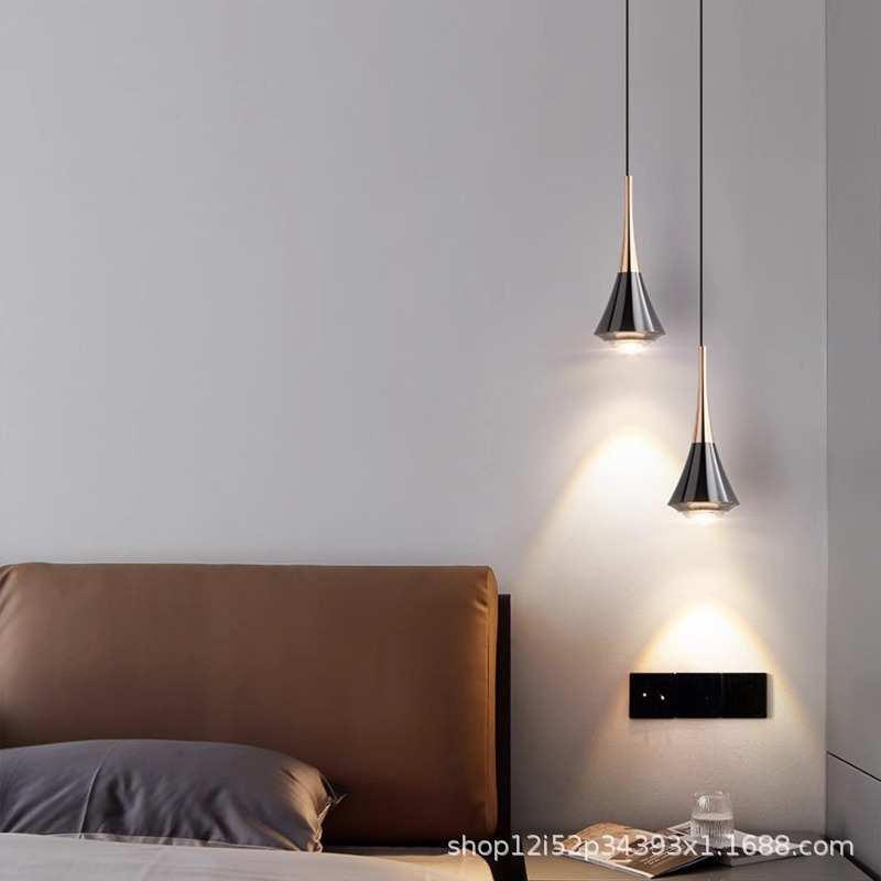 现代简约卧室床头吊灯餐厅吧台书房吊线灯轻奢创意升降调节小吊灯