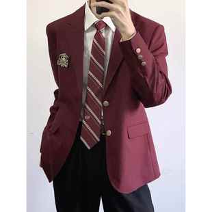 【刺篇】dk学院风红色蓝色男生制服西装成人礼西服外套学生全套装