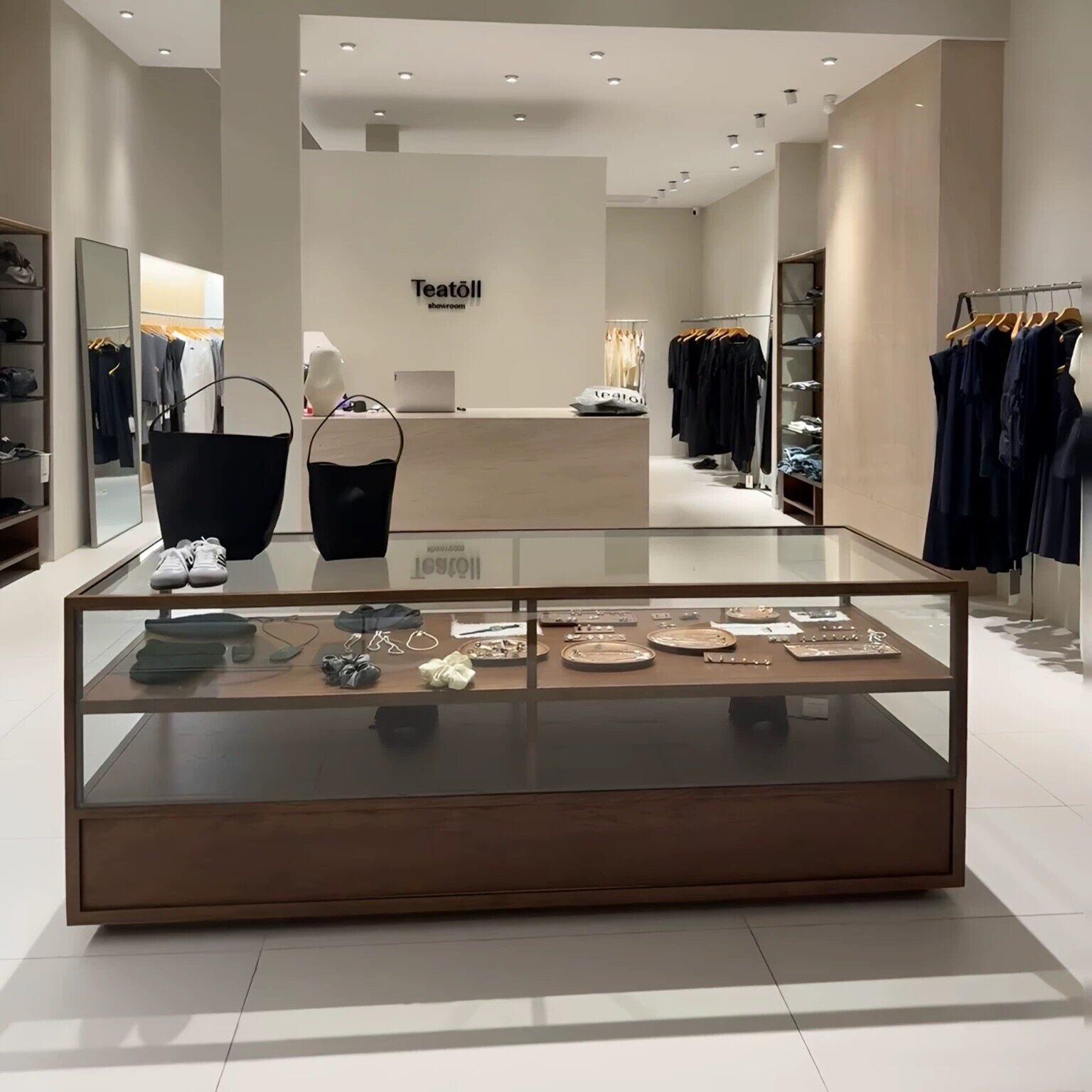 服装店展示柜中岛台陈列柜流水台储物柜玻璃柜女装店展示台