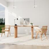 北欧轻奢实木餐桌椭圆形家用饭桌设计师创意办公洽谈桌极简会议桌