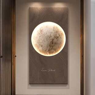 现代高档感装饰画奢轻画高级月球玄关入户过道挂画灯大气走廊简约