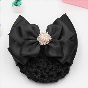 头花女职业酒店餐饮服务员上班头饰盘发网套日韩发卡护士网兜发网