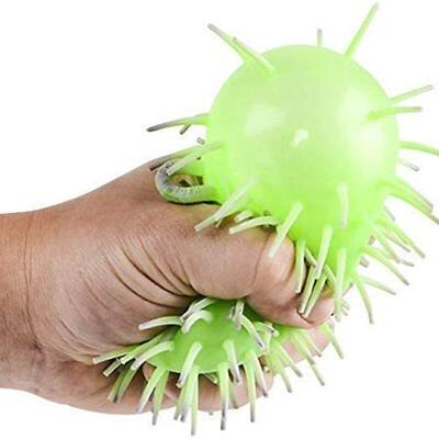 Squishy Puffer Balls squeezy Neon Sensory vent Toys闪光毛球