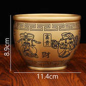 黄铜福禄寿铜缸浮雕精雕金属工艺品铜缸批发 纯铜五路财神缸