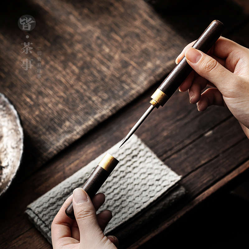 功夫茶具配件黑檀木茶道六君子套装大全6君子泡茶工具茶夹针勺刀