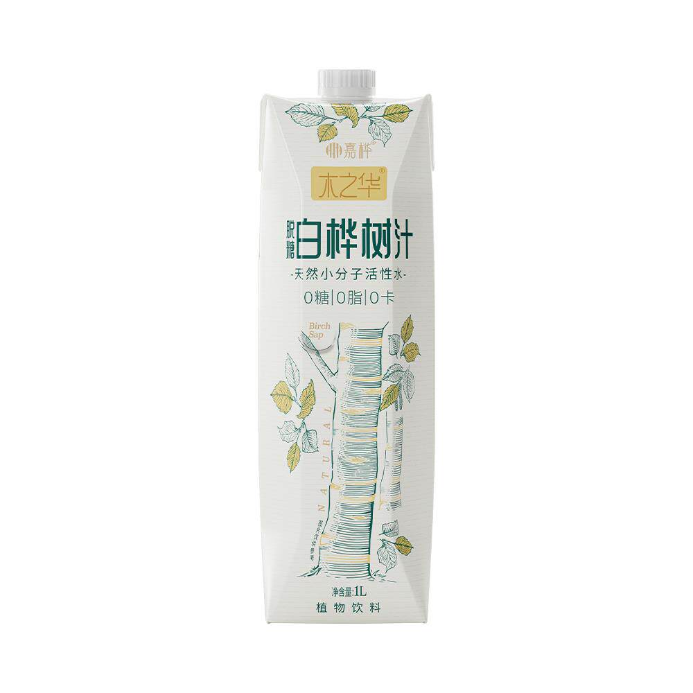 盒马代购嘉桦 脱糖白桦树汁 1L聚会聚餐饮料