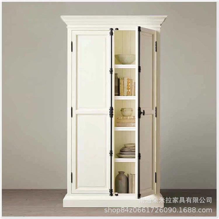 美式乡QJA村复古做实木衣柜简约式橡木法物衣橱卧室储旧柜