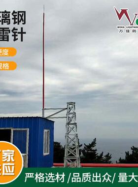 9米玻璃钢FRP路灯杆 11米透波型防侧闪避雷针 机场风向袋易折杆