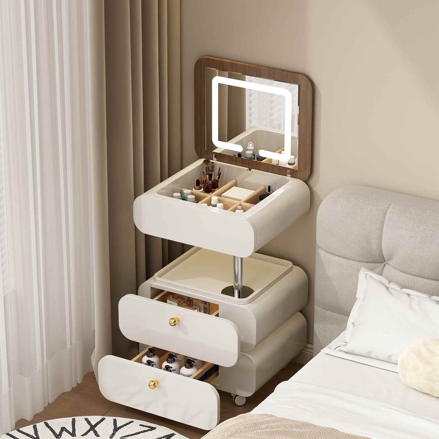 2025新翻盖化妆台小型现代卧室可移动升降小户型迷你化妆桌化妆镜