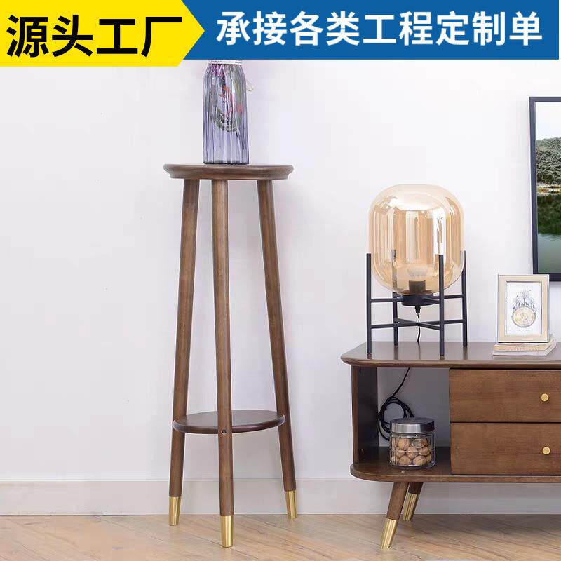 简约中式实木花架子室内客厅落地花盆装饰架植物摆件盆景台置物架