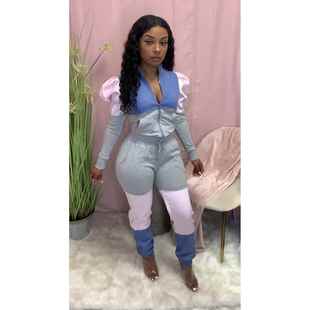 sports sleeve suit sweatshirt zipper contrast stitching