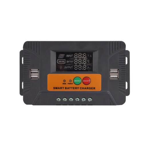 黑橙彩屏夜光太阳能充电控制器12V11.1V12.8V10A20A30A40A50A60A