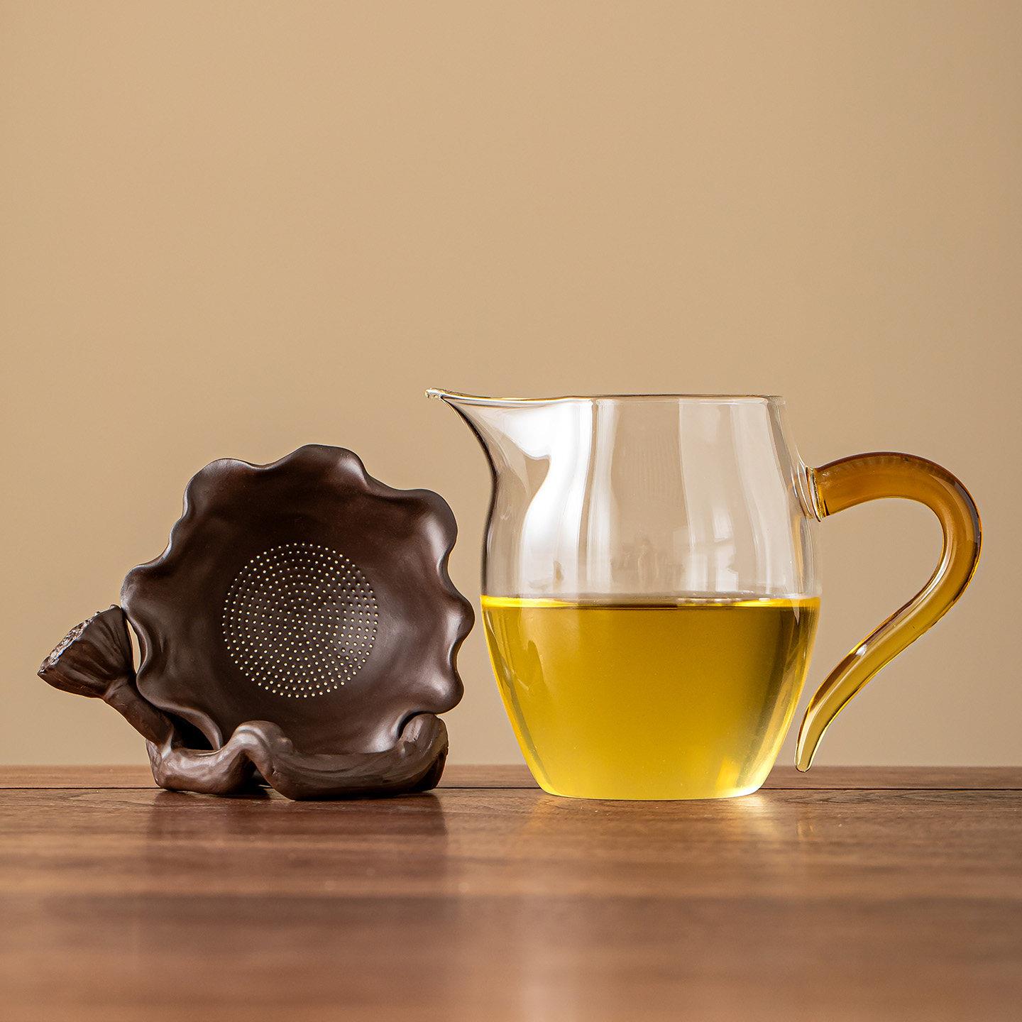 紫砂创意荷莲公道杯茶漏组家用分茶器茶海功夫茶具泡茶器茶道配件