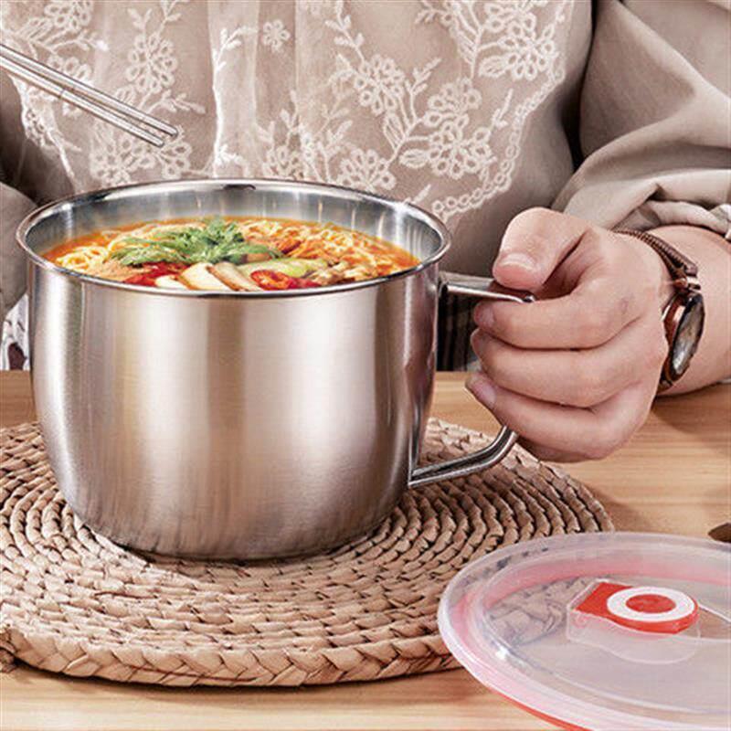 德国不锈钢泡面碗带盖汤碗学生饭盒食堂打饭碗快餐方便面杯带筷勺