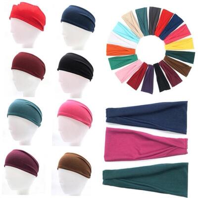 fashion Unisex Solid Color Headband Hair Elastic Bands for M