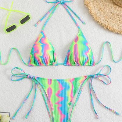 Bikini gradient velvet swimsuit for women